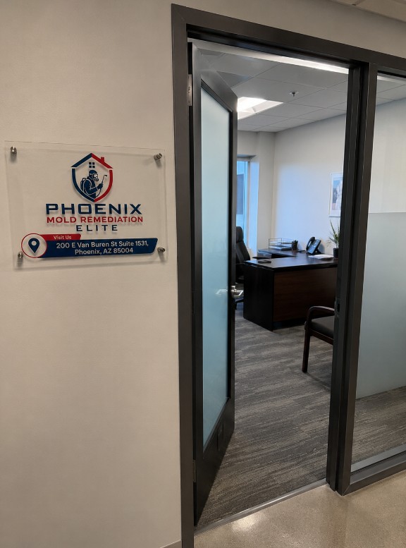 Phoenix Mold Remediation Elite office entrance signage